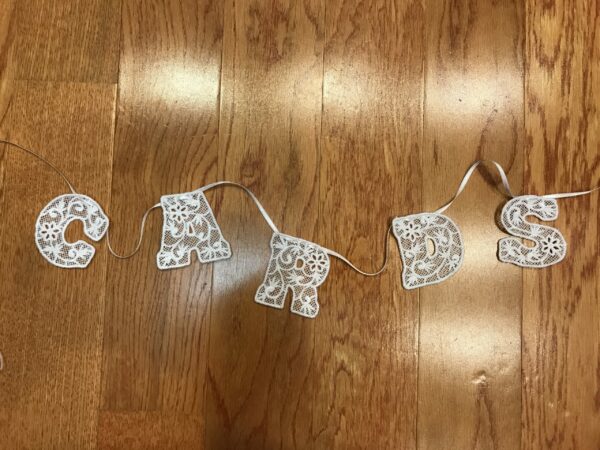 Custom name banner, Lace name banner, nursery decoration, shower decoration, wedding decoration, baby name banner - Image 3
