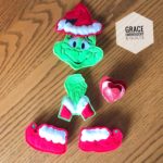 Smiling Green One wreath feltie, Holiday decoration, Wreath/Tree Decoration