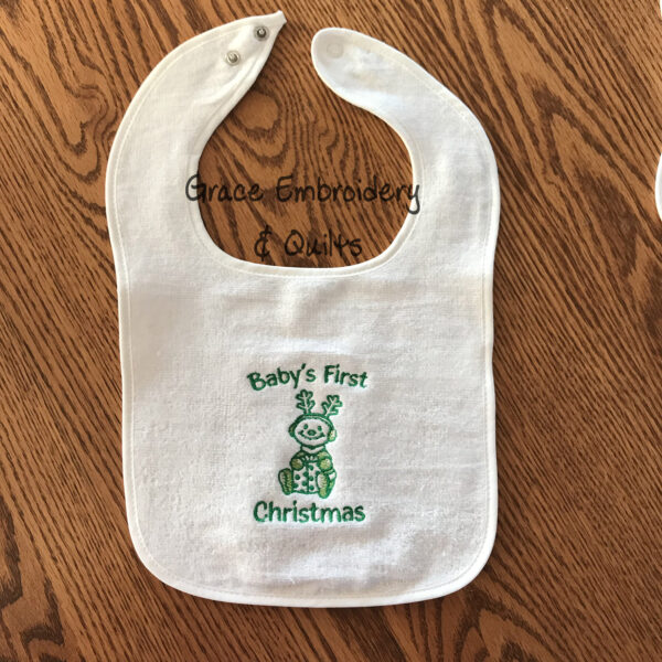 Baby's First Holiday Embroidered Bibs, Perfect Baby Shower Gift, Made-to-Order - Image 3