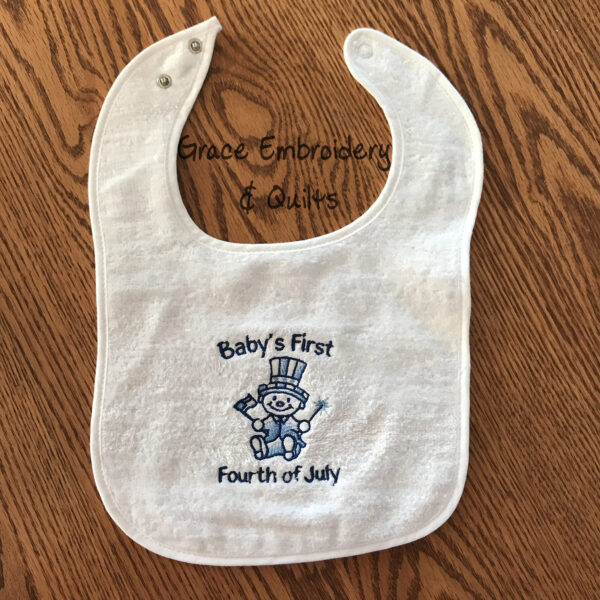 Baby's First Holiday Embroidered Bibs, Perfect Baby Shower Gift, Made-to-Order - Image 2