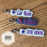 School transportation reminder, car rider, bus rider, walker key fob