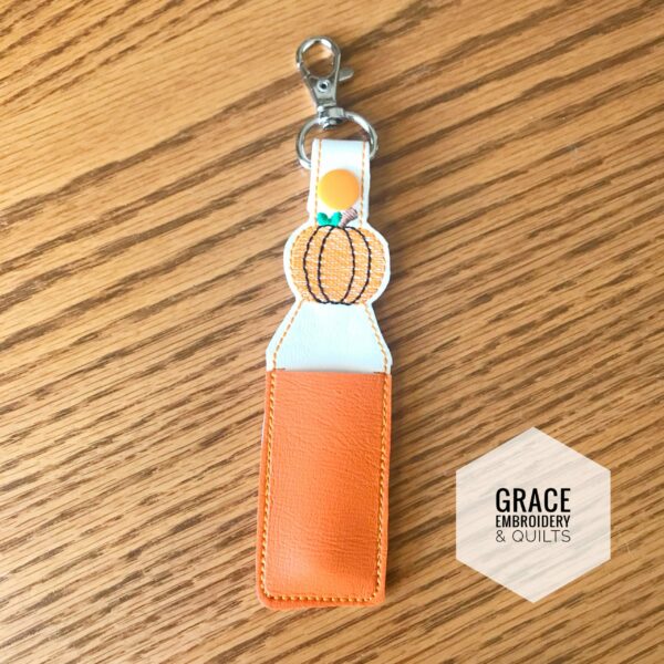 Pumpkin lip balm holder, chapstick holder, keychain, gift for teacher, party favor - Image 2