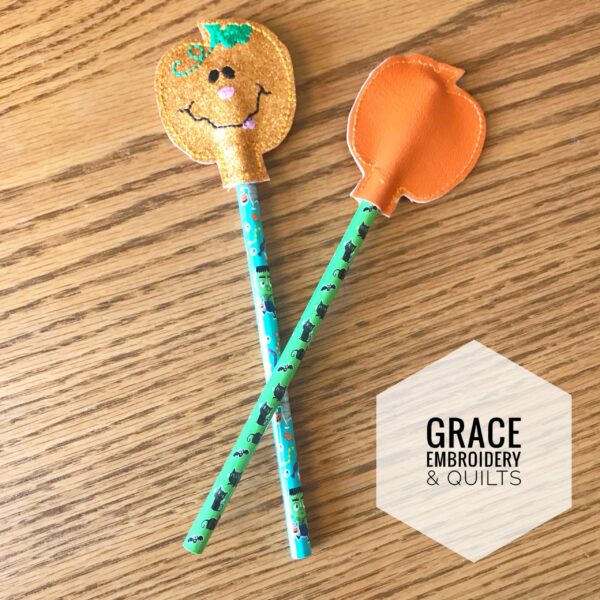 Set of 2 Pumpkin pencil topper, classroom gift, Halloween gift, party favor - Image 2