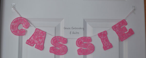 Custom name banner, Lace name banner, nursery decoration, shower decoration, wedding decoration, baby name banner - Image 2