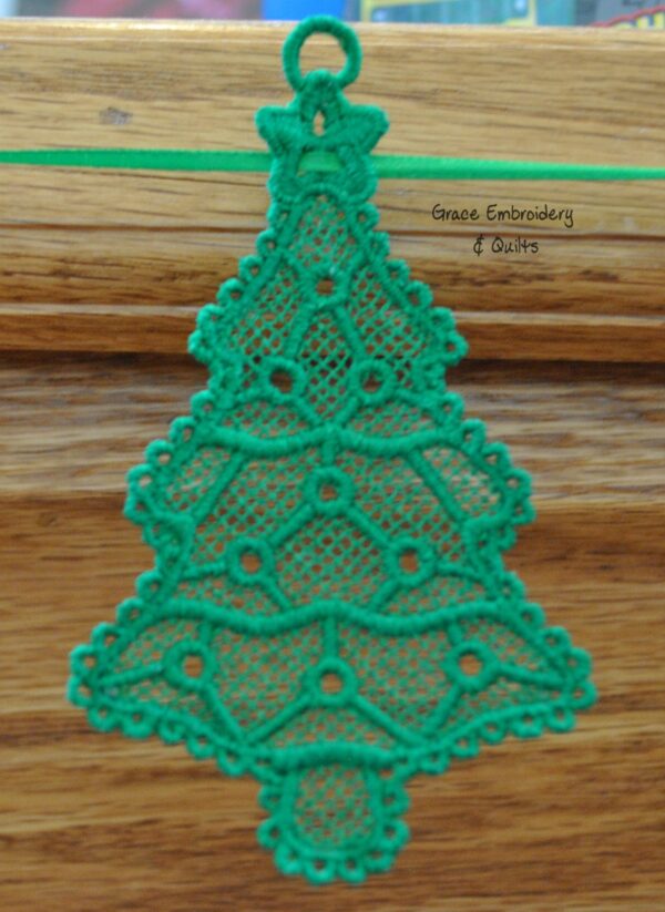 Lace Christmas Banner/Garland (Xmas Tree and Gingerbread Man) - Image 2