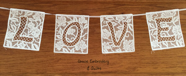 Lace Love/Heart Bunting/Banner/Garland, Perfect Valentine's Day or wedding decoration