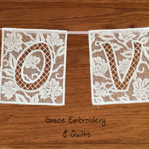 Lace Love/Heart Bunting/Banner/Garland, Perfect Valentine's Day or wedding decoration