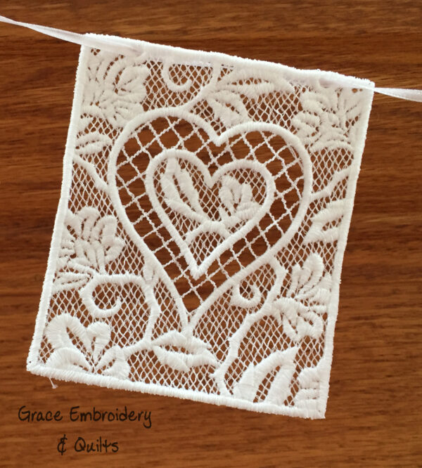 Lace Love/Heart Bunting/Banner/Garland, Perfect Valentine's Day or wedding decoration - Image 2