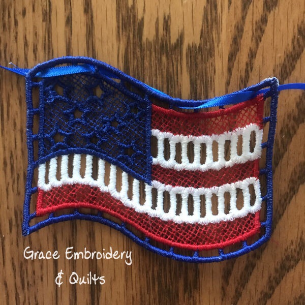 Lace Patriotic Banner/Garland, Photography Banner, Fourth of July, Handmade banner - Image 2