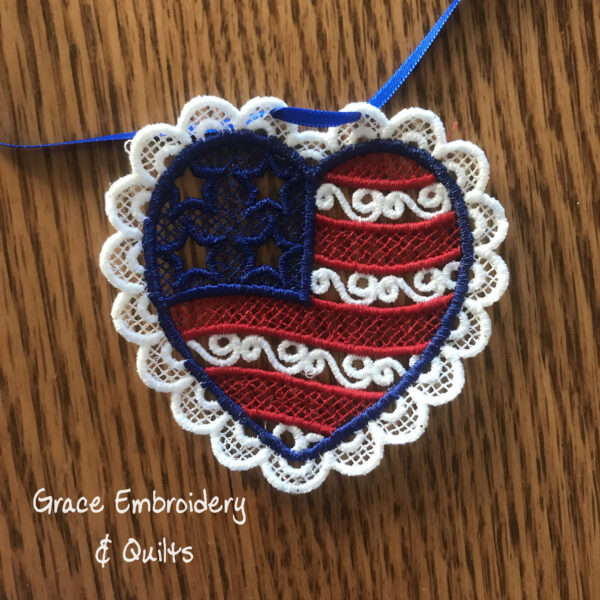 Lace Patriotic Banner/Garland, Photography Banner, Fourth of July, Handmade banner - Image 4
