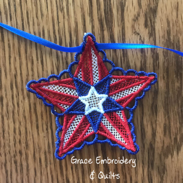 Lace Patriotic Banner/Garland, Photography Banner, Fourth of July, Handmade banner - Image 7