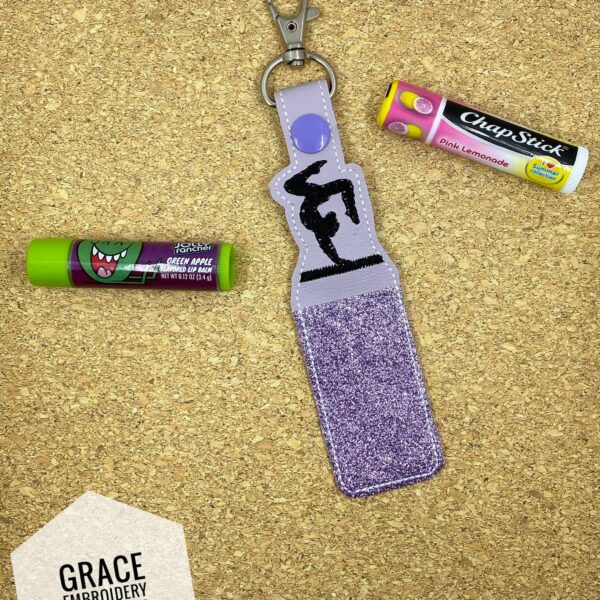 Gymnastics lip balm holder, chapstick holder, keychain