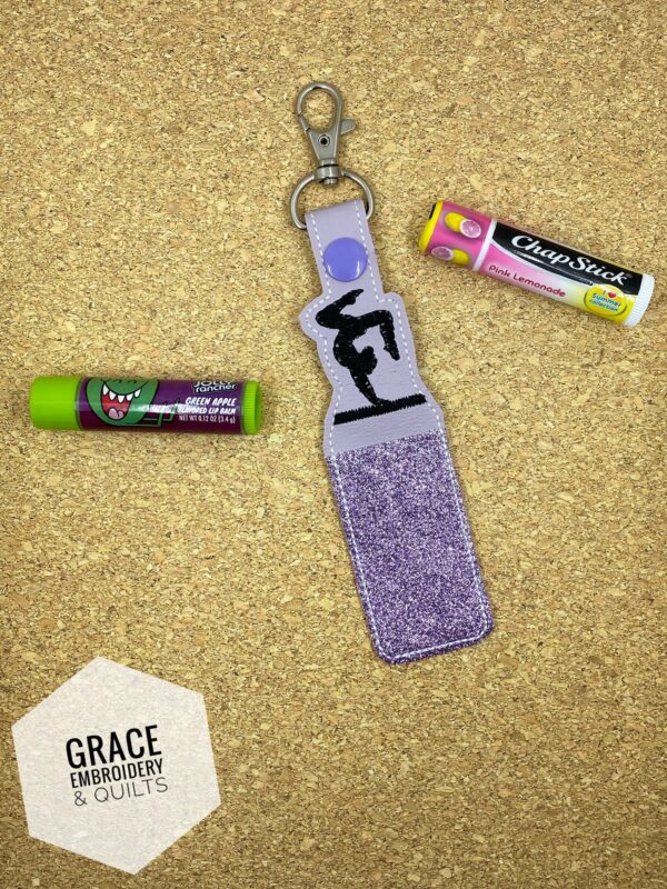 Gymnastics lip balm holder, chapstick holder, keychain