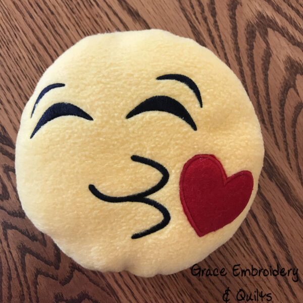 Emoji 7.5" pillows/Kiss/Cool/Nerd/Tongue Sticking Out/Laughing with Tears - Image 3