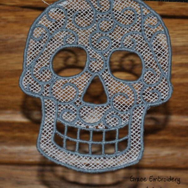 Lace Skull Ornament