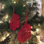 Lace Mittens Ornament, Hostess gift, Christmas Ornament, Secret Santa Exchange