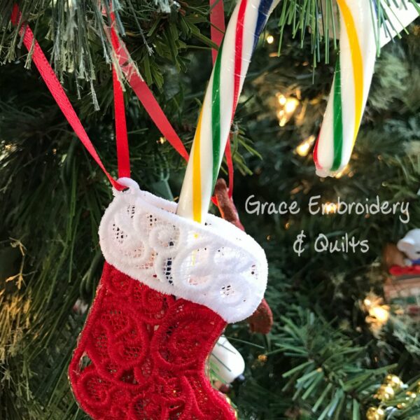 Lace Stocking Pocket Ornament