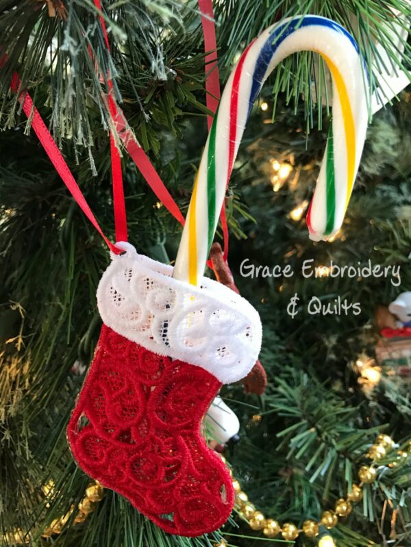 Lace Stocking Pocket Ornament