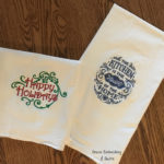Flour Sack Towels, Tea Towels, Kitchen Towels - Christmas Embroidered