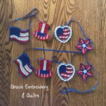 Lace Patriotic Banner/Garland, Photography Banner, Fourth of July, Handmade banner