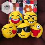 Emoji 7.5" pillows/Kiss/Cool/Nerd/Tongue Sticking Out/Laughing with Tears
