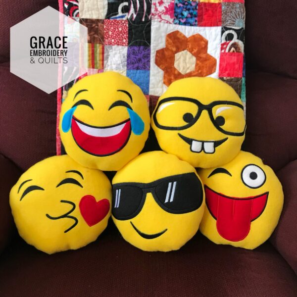 Emoji 7.5" pillows/Kiss/Cool/Nerd/Tongue Sticking Out/Laughing with Tears