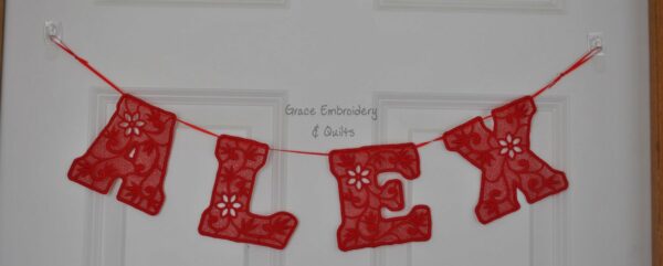 Custom name banner, Lace name banner, nursery decoration, shower decoration, wedding decoration, baby name banner