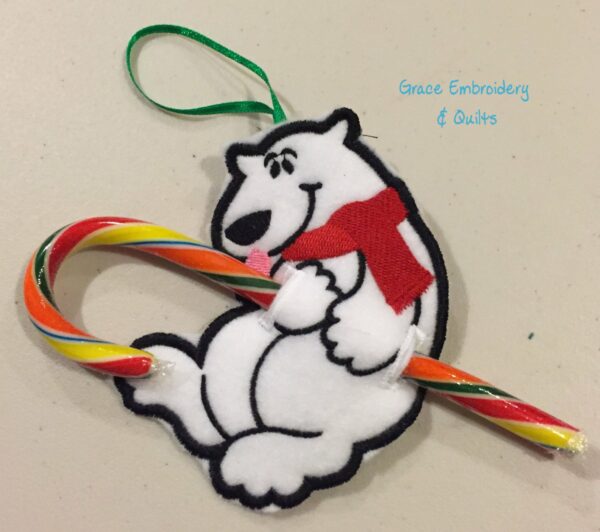 Polar Bear Candy Cane/Sucker Holder