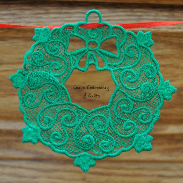 Lace Christmas Banner/Garland (Wreath, Santa, Star)