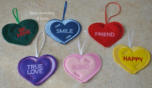 Conversation Heart Sucker/Lollipop/Pencil Holder (Valentine) (set of 6)