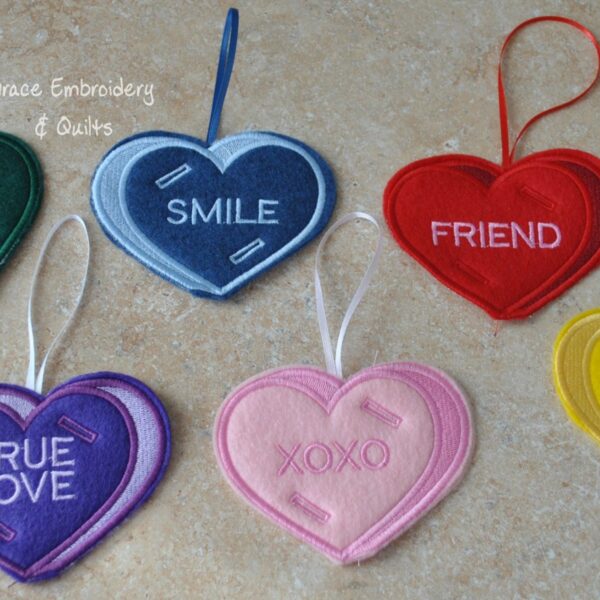 Conversation Heart Sucker/Lollipop/Pencil Holder (Valentine) (set of 6)