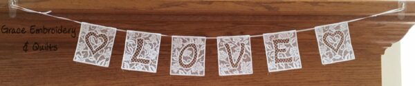 Lace Love/Heart Bunting/Banner/Garland, Perfect Valentine's Day or wedding decoration - Image 3