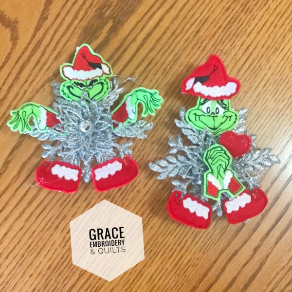 Mean One/Smiling Mean One Snowflake Ornament, Christmas Ornament