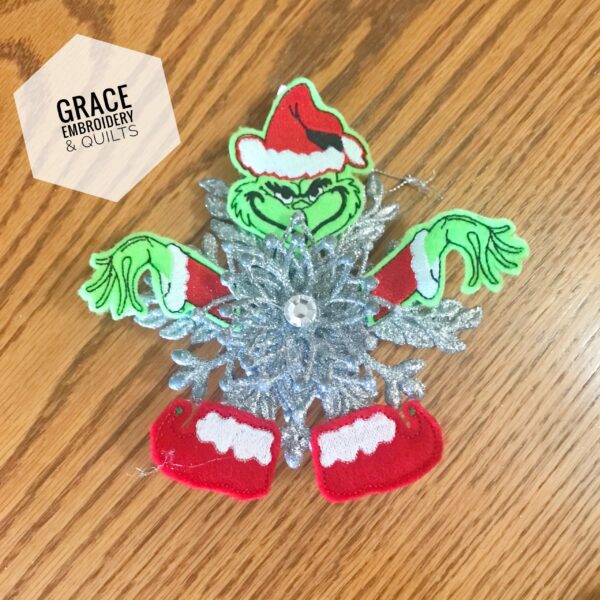Mean One/Smiling Mean One Snowflake Ornament, Christmas Ornament - Image 3