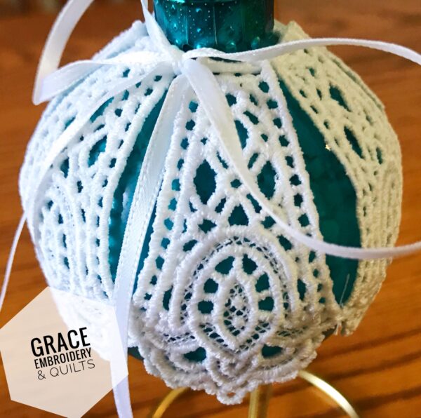 Hand painted lace covered ornament - Image 7