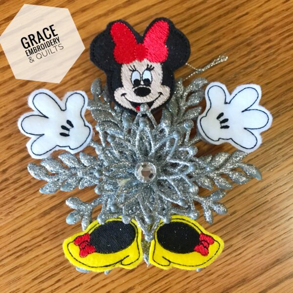 Boy/Girl Mouse Snowflake Ornament, Christmas Ornament - Image 2