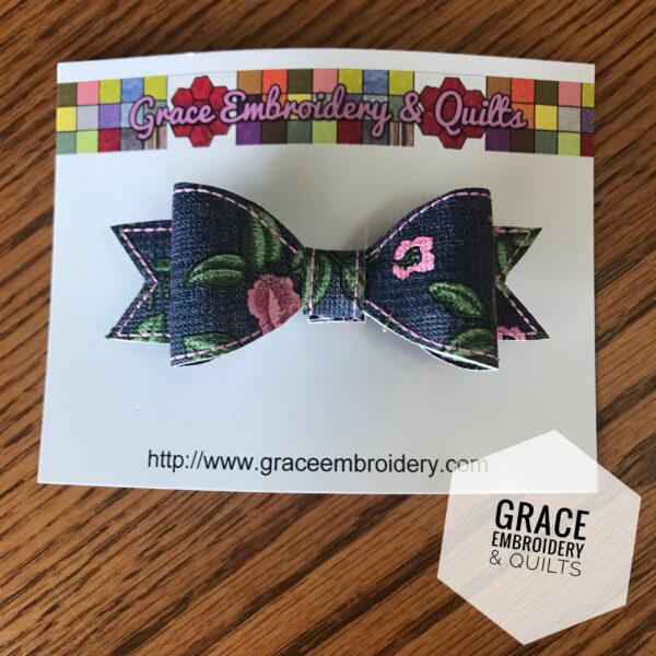 4" Girl's hair bow, Vinyl hair bow - Image 5
