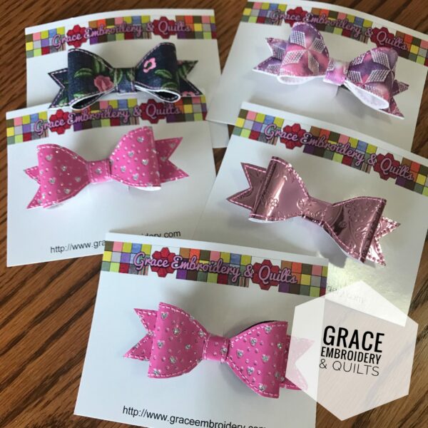4" Girl's hair bow, Vinyl hair bow