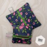 Flowered Zipper Bags, set of 2