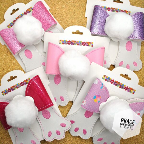 Bunny Butt Bow, Girl's hair bow, Vinyl hair bow