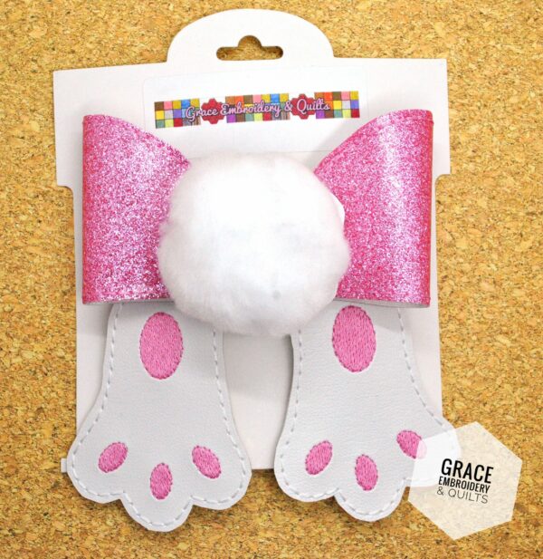 Bunny Butt Bow, Girl's hair bow, Vinyl hair bow - Image 6