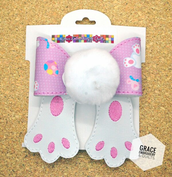 Bunny Butt Bow, Girl's hair bow, Vinyl hair bow - Image 3