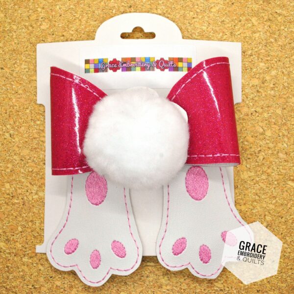 Bunny Butt Bow, Girl's hair bow, Vinyl hair bow - Image 2