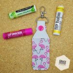 Flamingo lip balm holder, chapstick holder, keychain