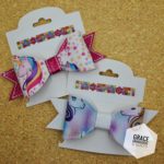 4" Girl's Unicorn hair bow, Vinyl hair bow