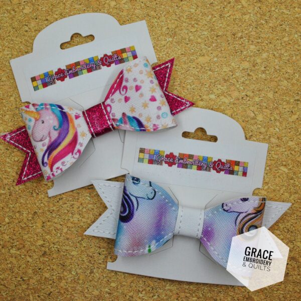 4" Girl's Unicorn hair bow, Vinyl hair bow