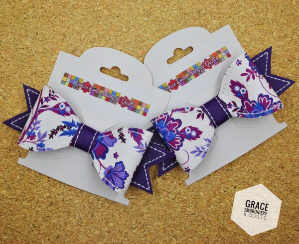 4" Girl's hair bow, Vinyl hair bow - Image 4