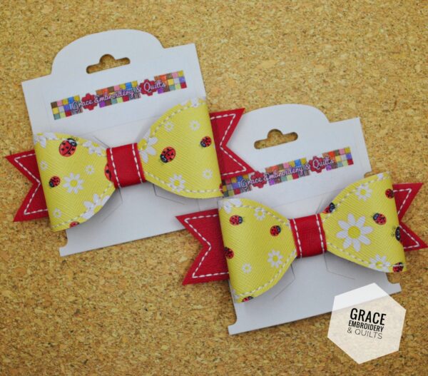 4" Girl's hair bow, Vinyl hair bow - Image 2