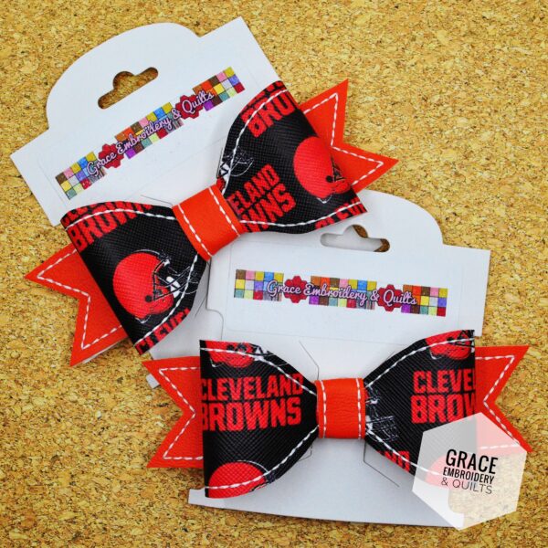 4" Girl's hair bow, Vinyl hair bow - Image 3